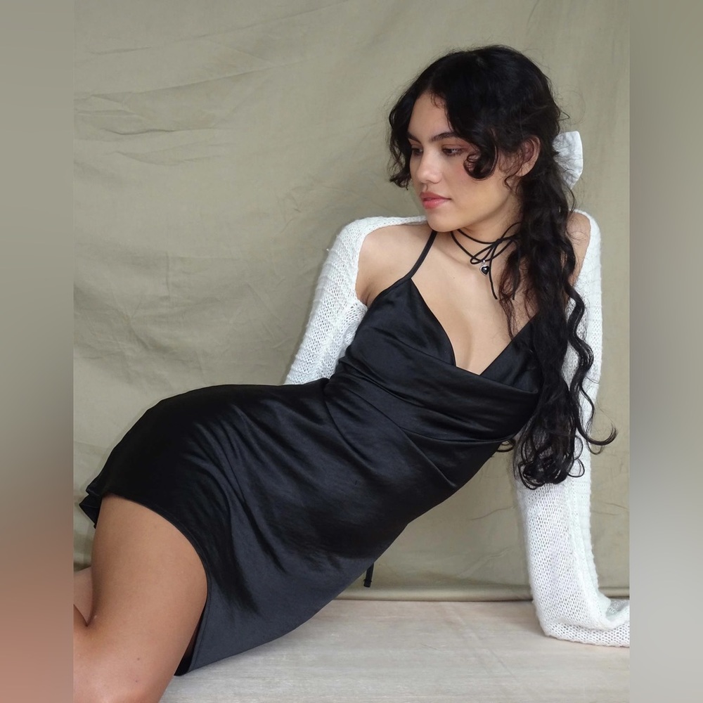NWT motel rocks paiva slip dress (black, xs)